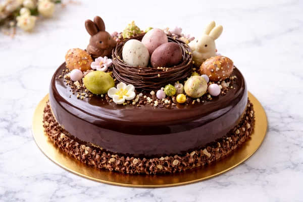 Découvrez une recette d’entremets de Pâques au chocolat et praliné facile à réaliser. Un dessert élégant, gourmand et parfait pour impressionner vos invités !
